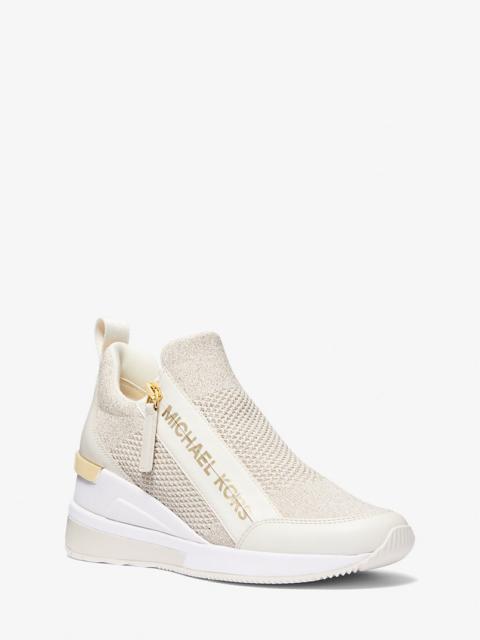 MICHAEL KORS Willis Metallic Stretch Knit Trainer