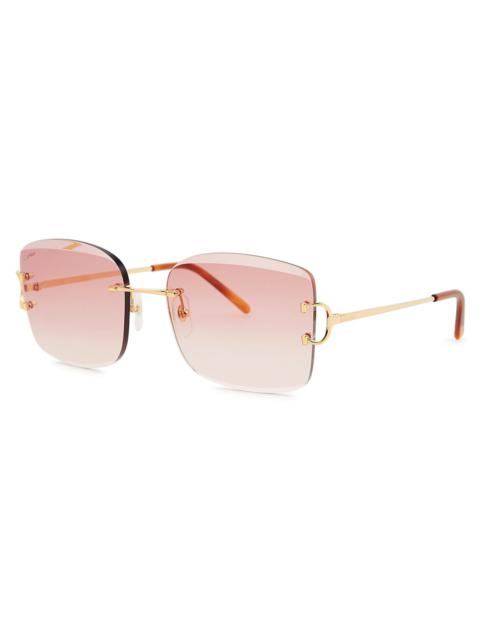 Cartier Cartier Signature C De Cartier Rimless Square-frame Sunglasses