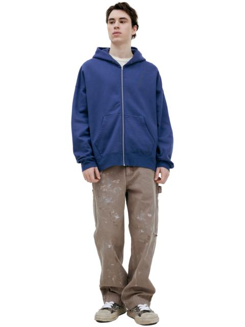 BLUE ZIPPERED HOODIE
