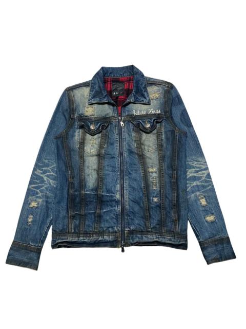 Other Designers IN THE ATTIC Denim Jacket Coated Distressed 'Future Kings'