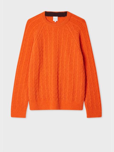 Paul Smith Orange Alpaca-Blend Cable Knit Sweater