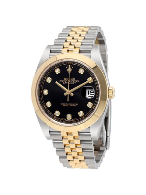 ROLEX Rolex Datejust 41 Black Diamond Dial Steel and 18K Yellow Gold Jubilee Men's Watch 126303BKDJ