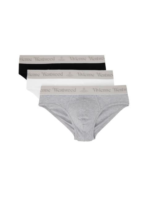 Vivienne Westwood Three-Pack Multicolor & Gray Band Slip Briefs