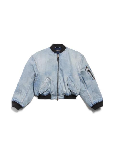 BALENCIAGA Women's Standard Bomber Jacket in Dirty Light Blue