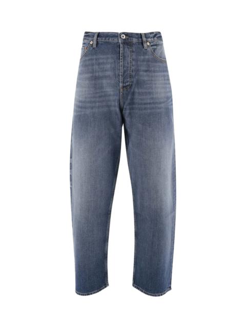Valentino Logo Patch Cropped Jeans