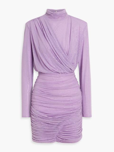 SIMKHAI Abrah crystal-embellished draped jersey mini dress