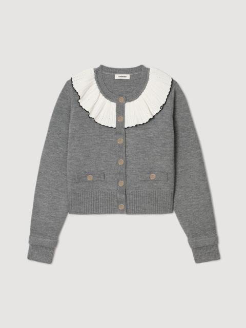 Sandro CARDIGAN WITH CONTRAST COLLAR