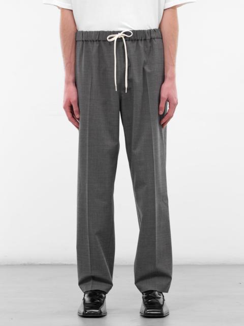MM6 Maison Margiela Gray Wool Elasticated Trousers