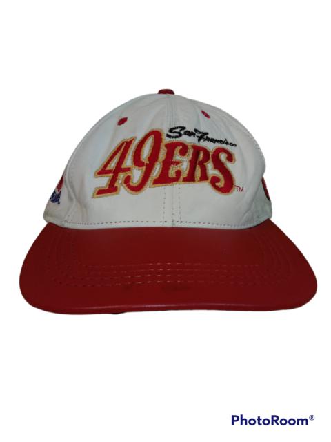 Other Designers Vintage - Vintage 90s San Francisco 49ers Leather Logo Snapback Cap