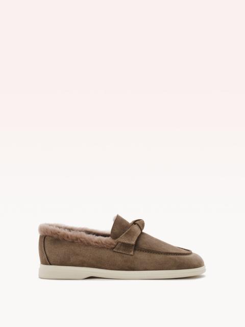 ALEXANDRE BIRMAN CLARITA SHEARLING SLIP ON SEMOLINA