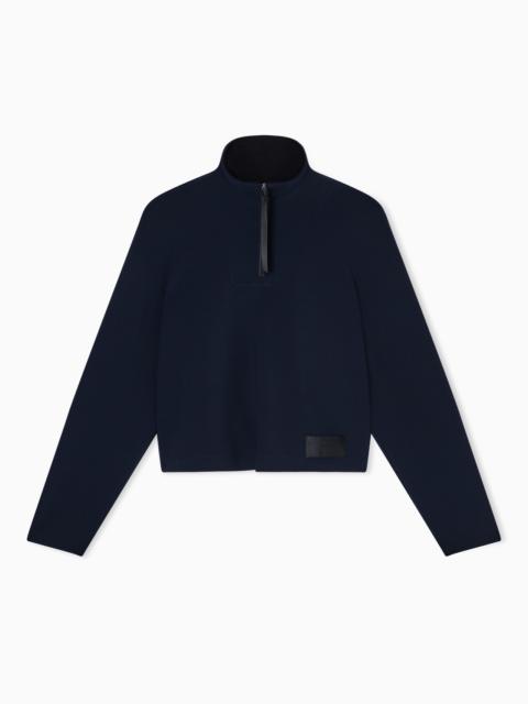 EMPORIO ARMANI CRÊPE-JERSEY, ZIP-UP SWEATSHIRT