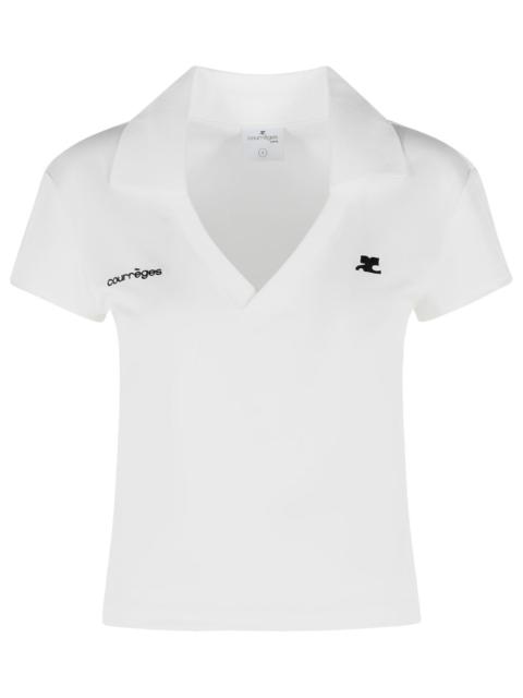 courrèges Courreges White Polyester Polo Shirt