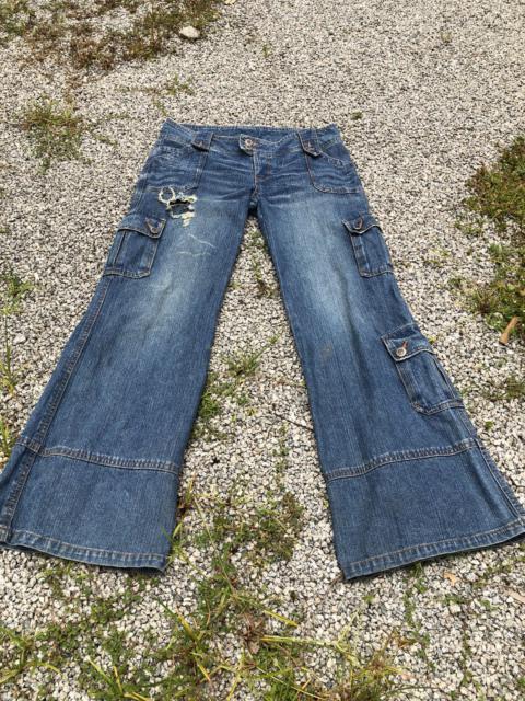 Hysteric Glamour BLUE MOON FLARE DISTRESS DENIM CARGO MONKEY PANT