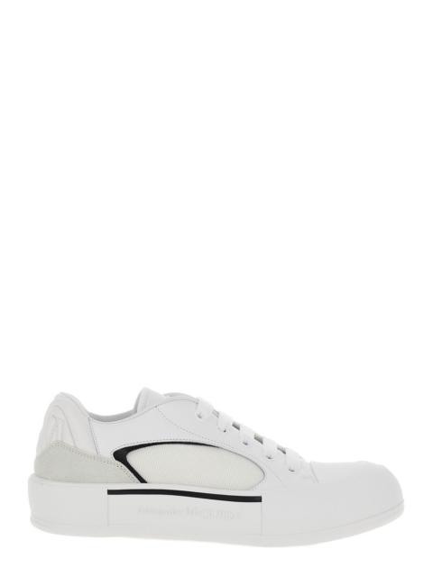 Alexander McQueen Alexander Mcqueen Men 'Cruis' White Low Top Sneakers With Logo Detail In Leather And Fabric Man