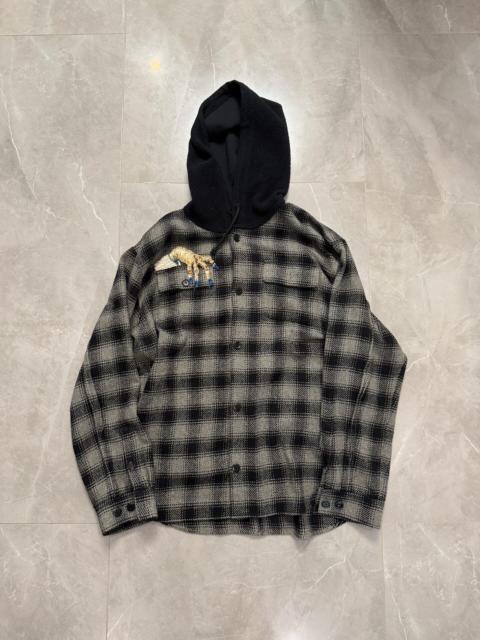 JOHNUNDERCOVER Undercover 23AW Ghost Hand Plaid Hooded Shirt