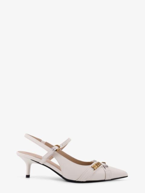 PINKO Pinko Gloria 18 Leather Pump With Metal Lettering Detail