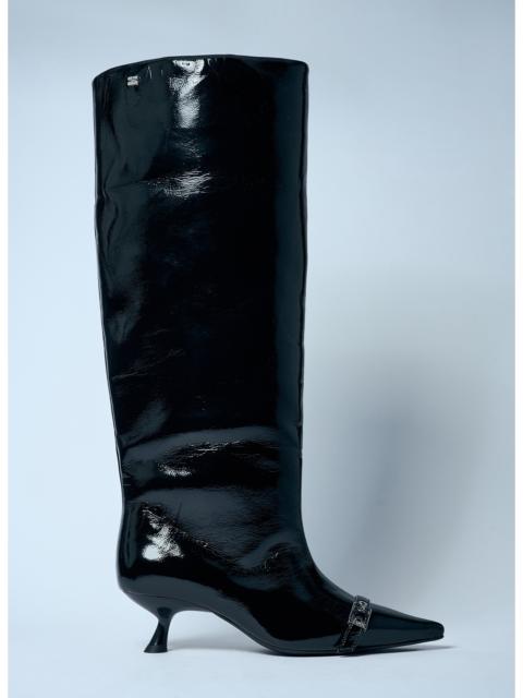 Ganni Women Eyelets Slouchy High Shaft Boots