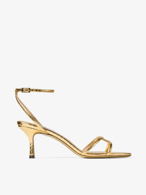 JIMMY CHOO Leo 65
Gold Candy Wrap Leather Sandal