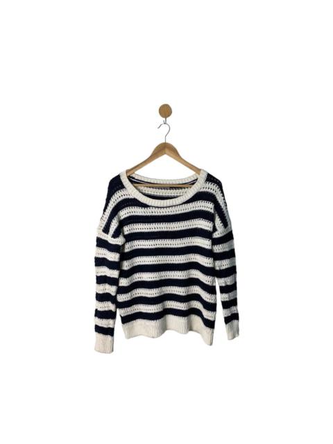 Other Designers Designer - White Striped Snuggle up jumper Theory Luxe Knitwear