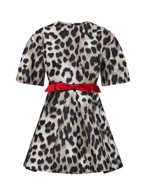Givenchy Givenchy Women Beige Leopard Jacquard Cocoon Mini Dress