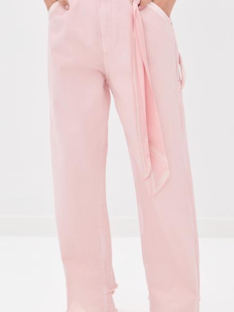 DARKPARK Lisa Silk Scarf Adorned Loose Fit Carpenter Jeans