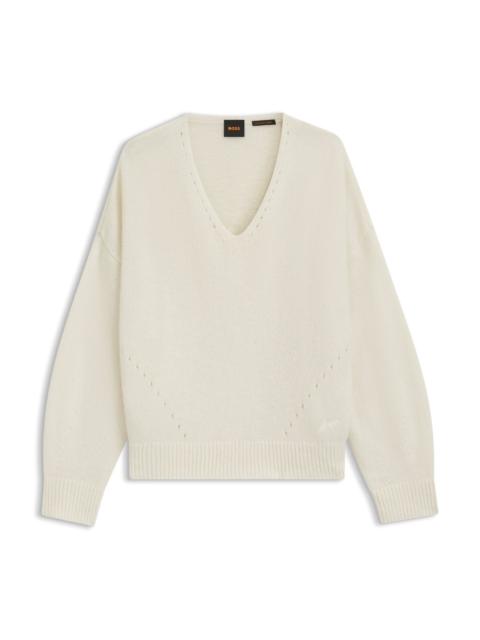 BOSS V-NECK SWEATER IN ITALIAN YARN