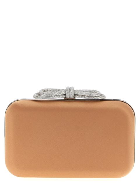 MACH & MACH Double Bow Satin Clutch Beige