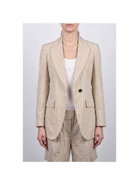Brunello Cucinelli Brunello Cucinelli Beige Striped Linen Suit