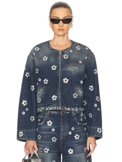 Marc Jacobs Sequin Daisy Cropped Jacket