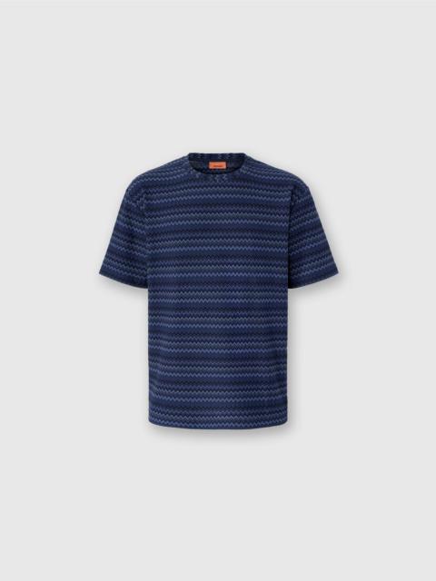 Missoni Crew Neck T-Shirt with Micro Zigzag