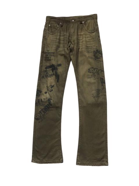 Other Designers KMRii - SEMANTIC DESIGN CURVE PUNK STYLE BUCKLE BACK PANTS