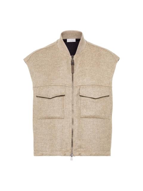 mélange-effect gilet