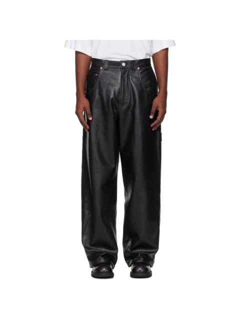 VETEMENTS Black Hip-Hop Leather Pants