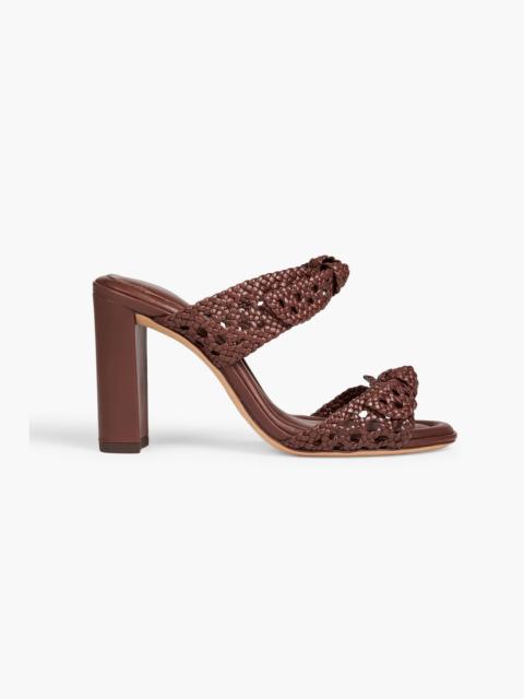 ALEXANDRE BIRMAN Clarita 90 bow-detailed braided leather mules