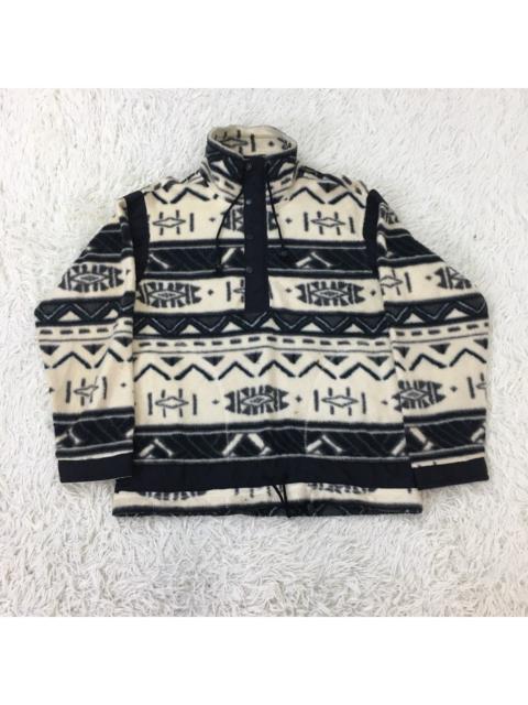 Other Designers Native - Japanese Navajo 1/2 Buttons Fleece Sweater