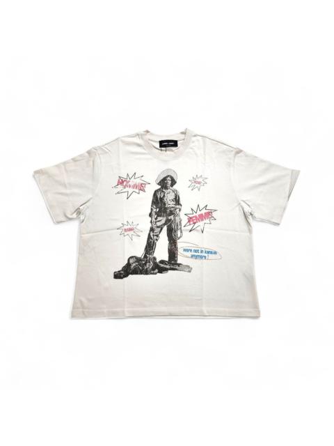 Other Designers Homme + Femme La - Top Gun Graphic Cowboy Men's T-Shirt White Size XL - New