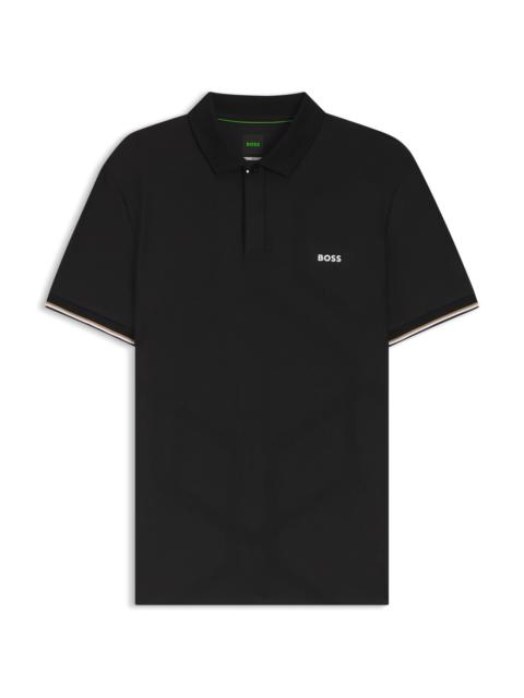 BOSS BODYMAP-DETAIL POLO SHIRT WITH QUICK-DRY PERFORMANCE