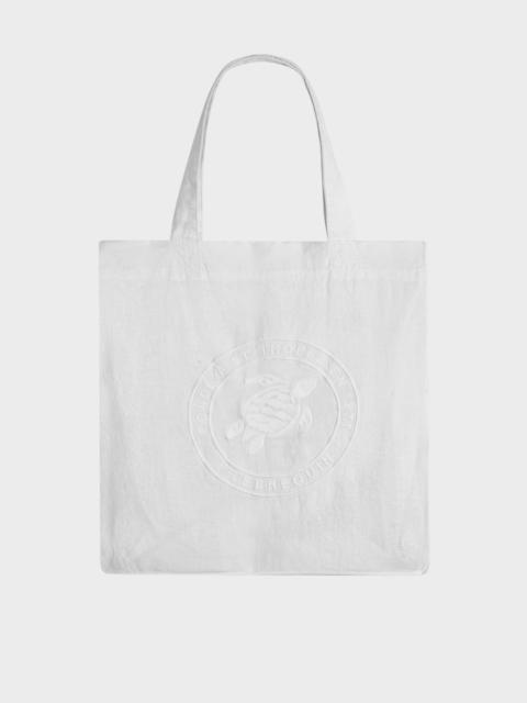 Vilebrequin LINEN EMBROIDERED TURTLE TOTE BAG
