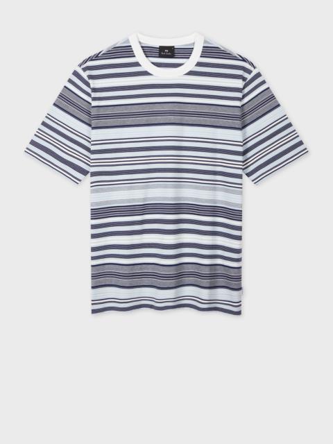 Paul Smith Navy And White Stripe Organic-Cotton T-Shirt