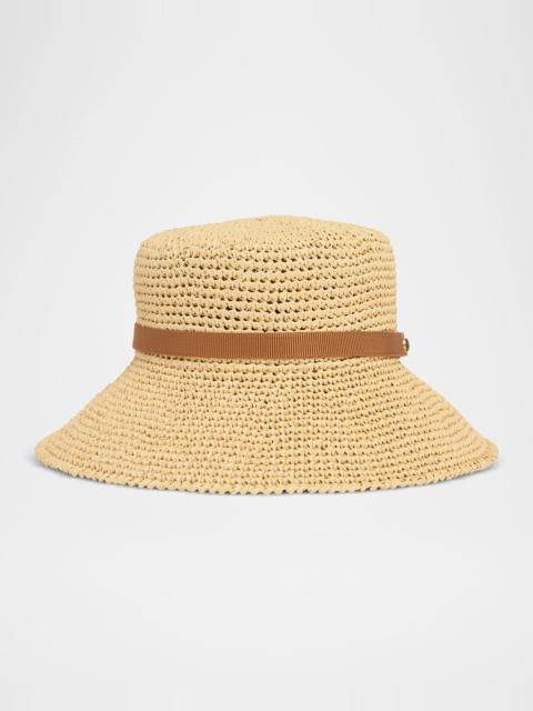 Valentino VLogo Signature Straw Bucket Hat