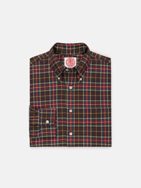 J. PRESS MADE-IN-USA BLACK STEWART TARTAN FLANNEL SPORT SHIRT - CLASSIC FIT
