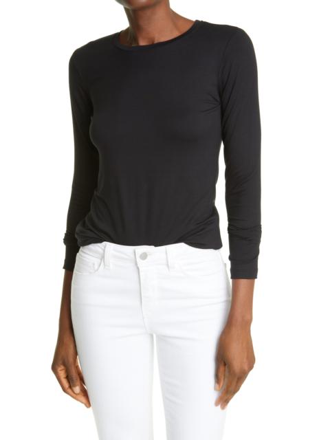 L'AGENCE L'AGENCE Tess Long Sleeve Stretch Jersey Top in Black at Nordstrom