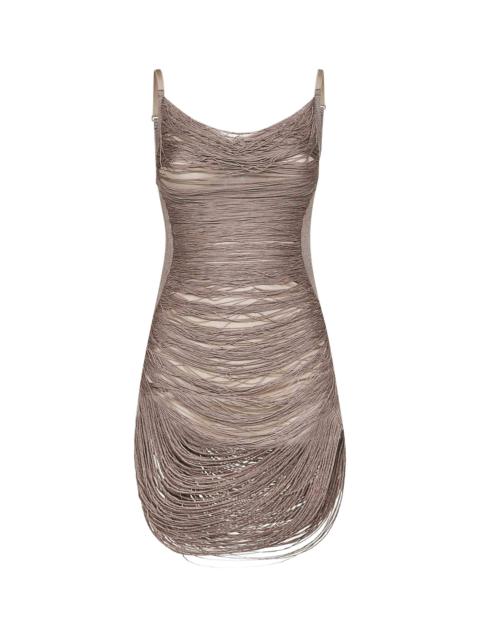THE ATTICO The Attico Women Silver Knit Fringed Mini Dress