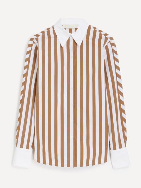 DESTREE White and Camel Striped Shirt