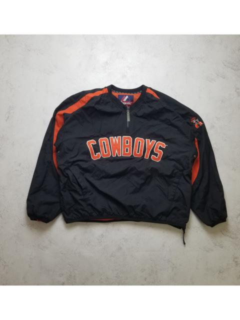 Other Designers Majestic - Vintage OSU Cowboys NCAA Windbreaker Jacket 1/4 Zip Pullover