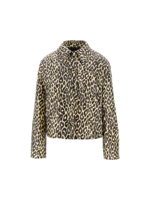 Jil Sander LEOPARD PRINT COATED LINEN JACKET