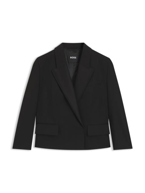 BOSS RELAXED-FIT TUXEDO BLAZER IN VIRGIN-WOOL TWILL