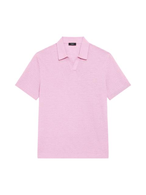 Theory Theory Brenan Linen Blend Polo in Pale Mauve at Nordstrom