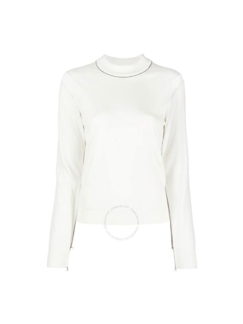 Maison Margiela Maison Margiela Ladies Ecru Work-In-Progress Wool Jumper