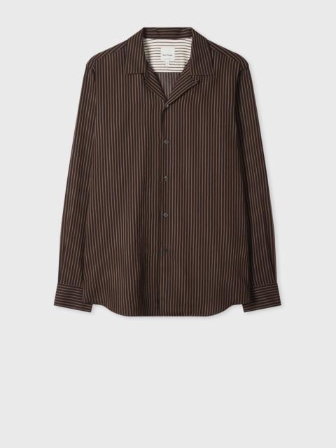 Paul Smith Brown Stripe Viscose-Blend Shirt